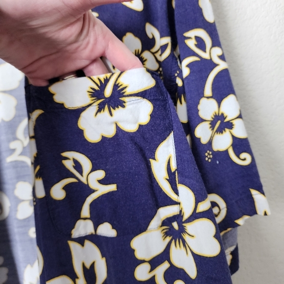 PACIFIC SCENE x VINTAGE 90s‎ blue floral Hawaiian shirt button up XL - Picture 3 of 4